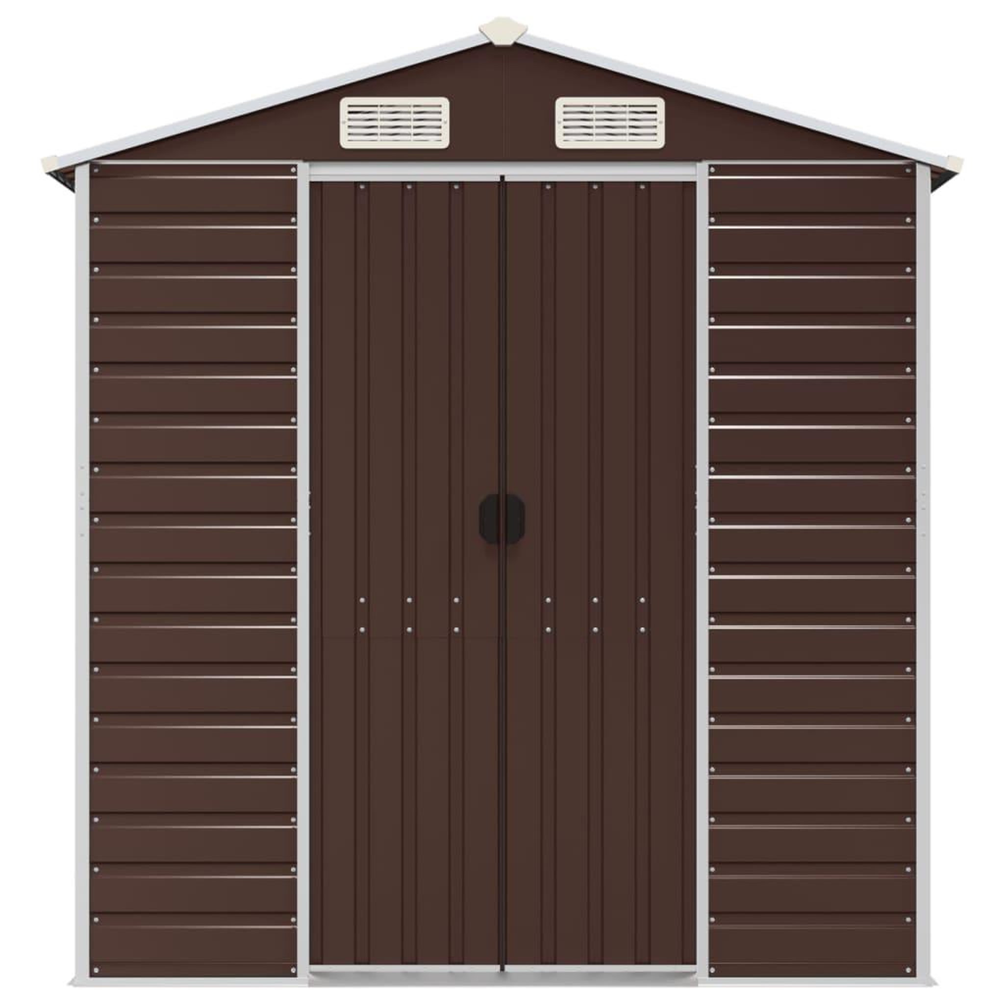 Voir la diapositive 4 : VIDAXL Abri de jardin marron 191x640x198 cm acier galvanise