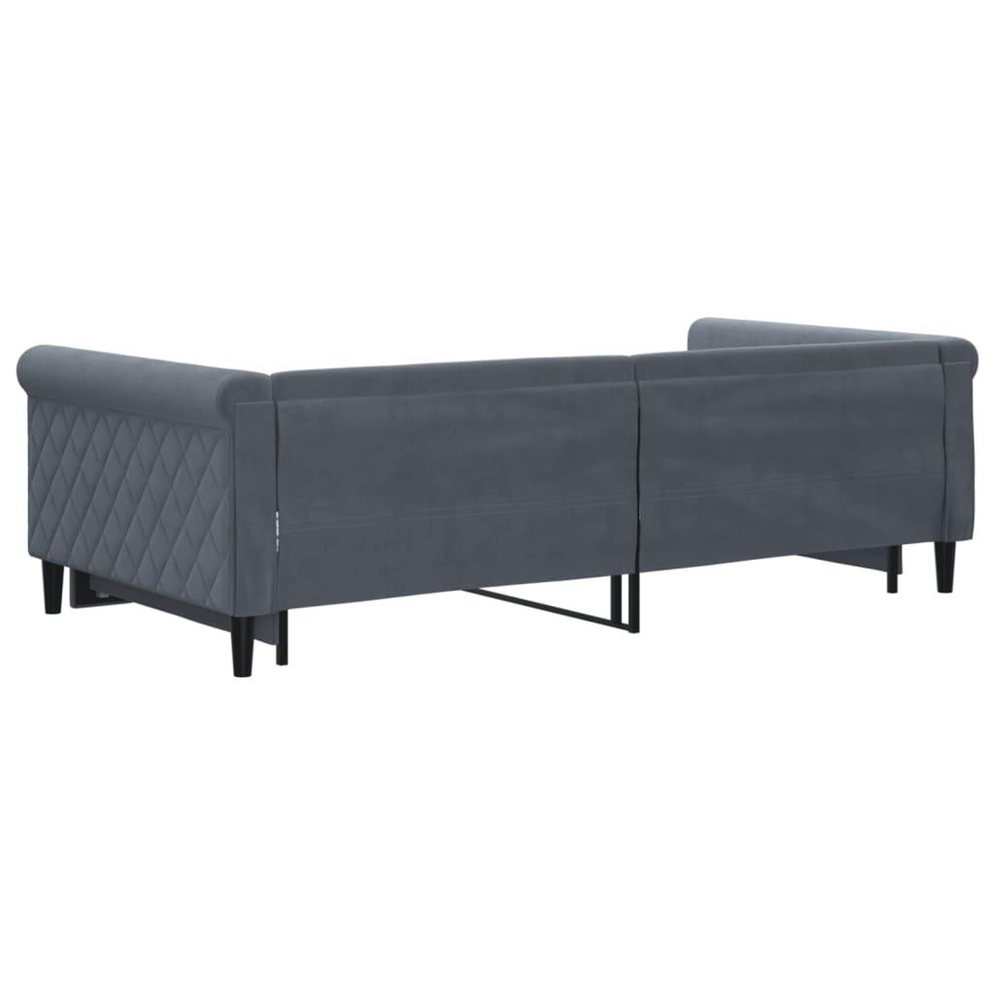 Voir la diapositive 5 : VIDAXL Lit de jour avec gigogne sans matelas gris fonce 100x200 cm