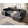 Voir la diapositive 2 : BEST MOBILIER Nappa - canapé panoramique d'angle gauche 7 places convertible avec coffre en velours