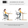 Voir la diapositive 5 : HOMCOM Fauteuil de bureau chaise de bureau assise haute réglable dim. 64L x 60l x 106-126H cm pivotant 360° maille respirante gris