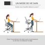 Voir la diapositive 5 : HOMCOM Fauteuil de bureau chaise de bureau assise haute réglable dim. 64L x 60l x 106-126H cm pivotant 360° maille respirante gris