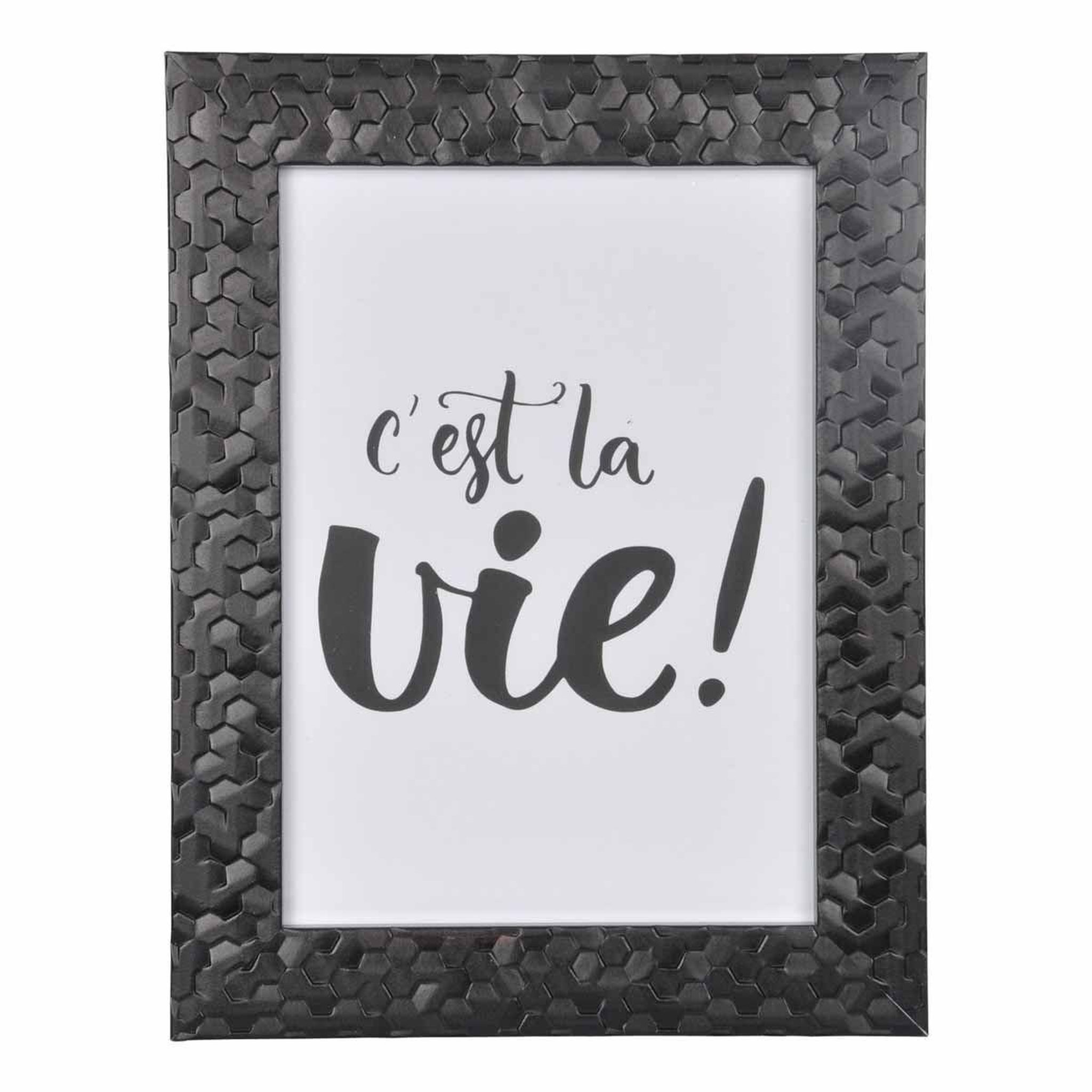 Voir la diapositive 2 : HOMEA Cadre Photo Déco  Martelé  24x30cm Noir