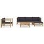 Voir la diapositive 2 : VIDAXL Salon de jardin 6 pcs avec coussins gris fonce bambou