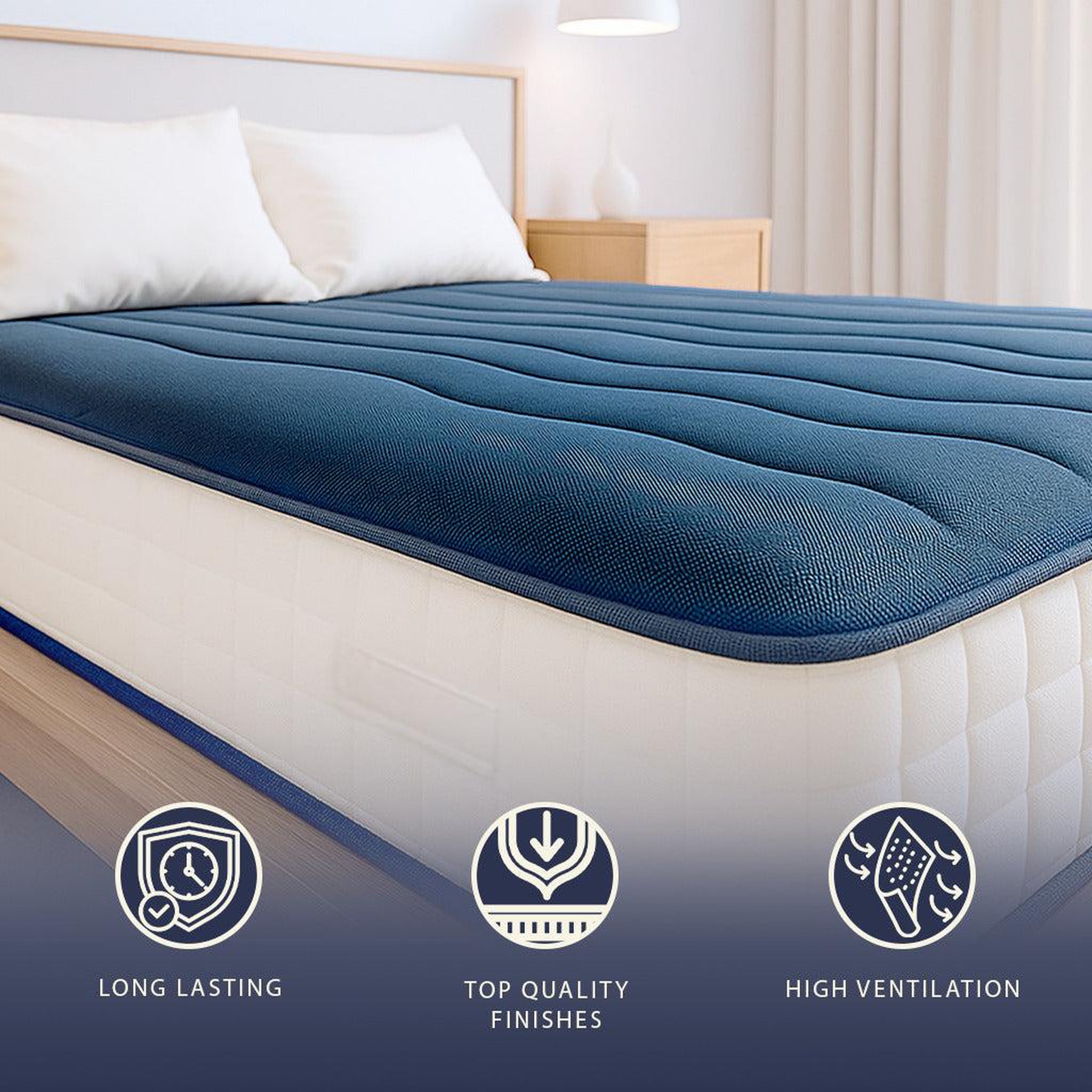 Voir la diapositive 5 : THE WHITE STONE Matelas 80x190 cm en Waterfoam Hypoallergénique | Hauteur 20 cm | Mi-ferme, Antibactérien & Respirant | Made in Italy