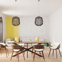 Voir la diapositive 5 : MAISON PAVANE Chaise en cuir synthétique blanc et bois plaqué noyer-Polo