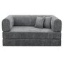 Voir la diapositive 1 : Habitat et Jardin Canapé droit convertible en tissu texturé  Elior  - 3 places - Gris foncé