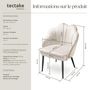Voir la diapositive 6 : tectake Fauteuil cocktail rembourré en velours crème/noir