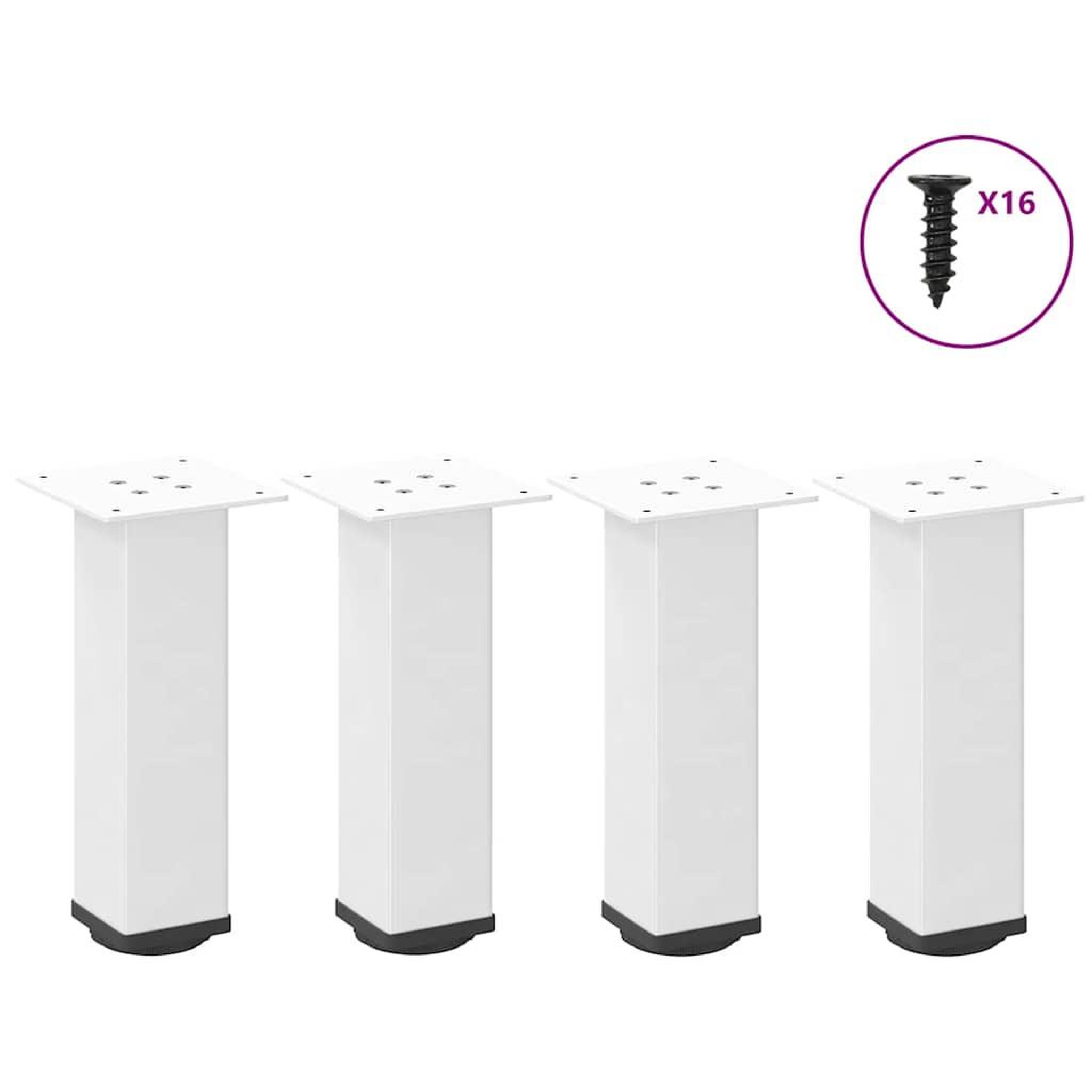 VIDAXL Pieds de table basse 4 pcs blanc 30-32 cm acier