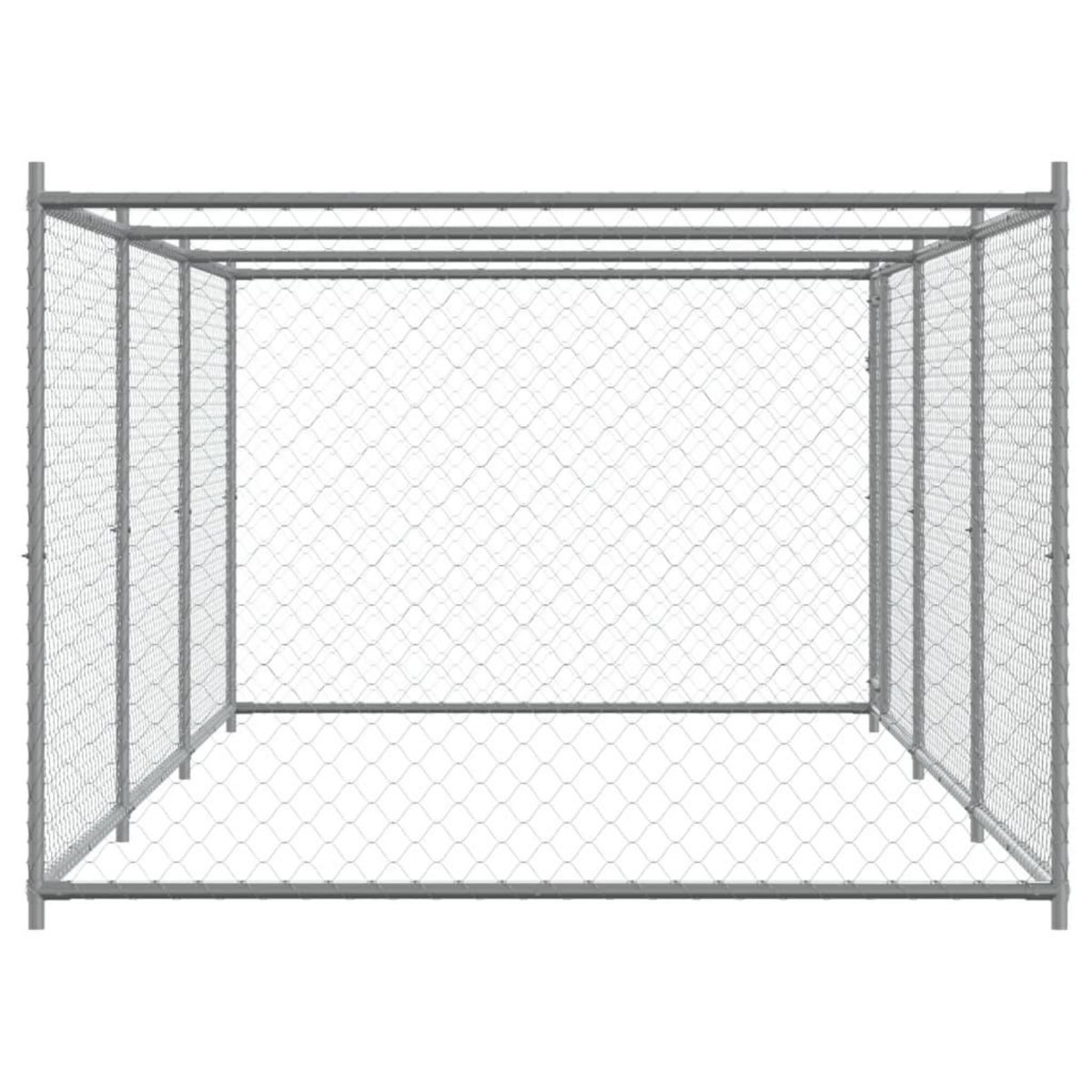 VIDAXL Cage pour chien avec porte gris 6x2x1,5 m acier galvanise