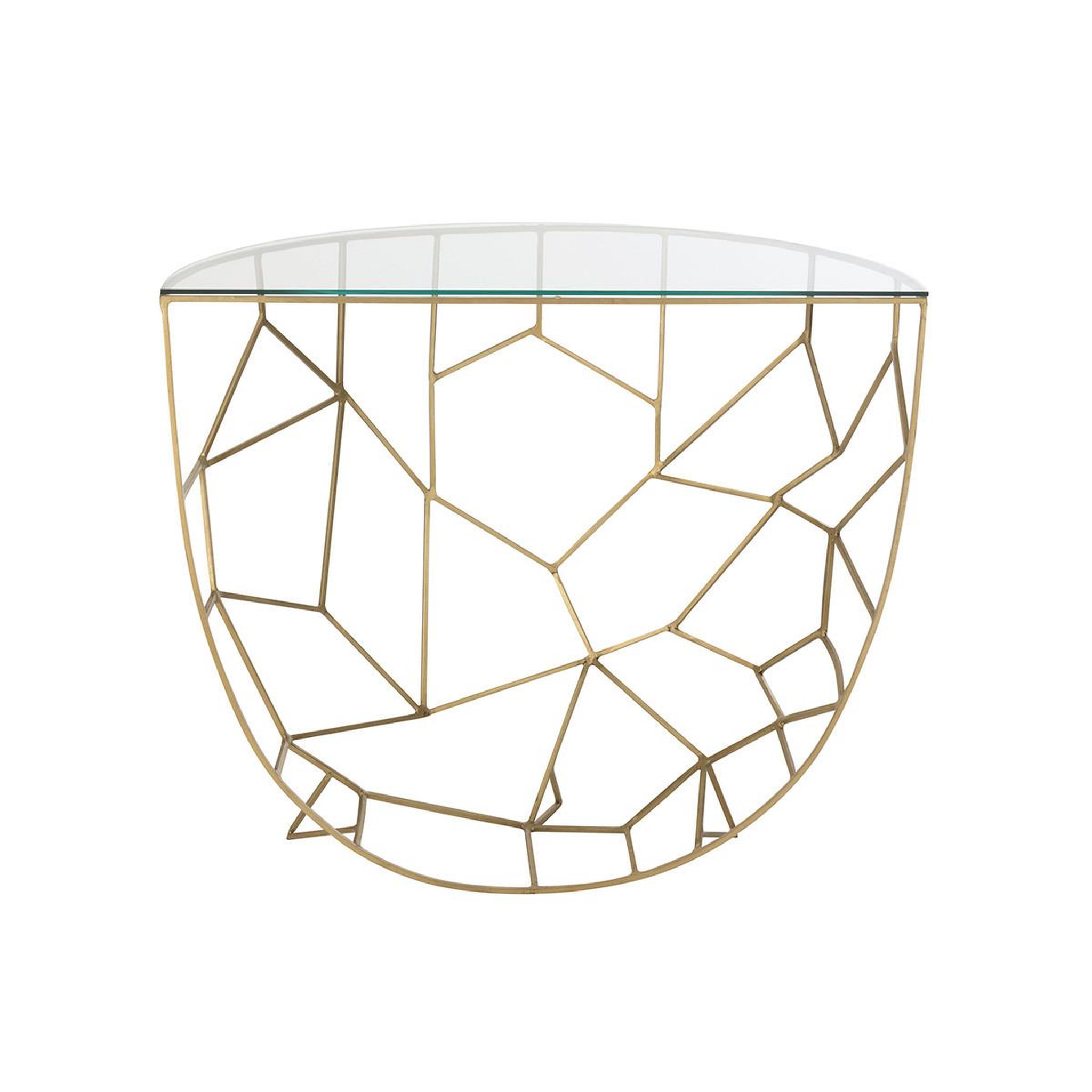 Voir la diapositive 4 : J-LINE Console design en verre  moza  90cm or