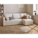 BEST MOBILIER Canopy - canapé d'angle réversible - 4 places - convertible avec coffre - en tissu texturé. Coloris disponibles : Gris, Bleu, Beige, Violet, Vert