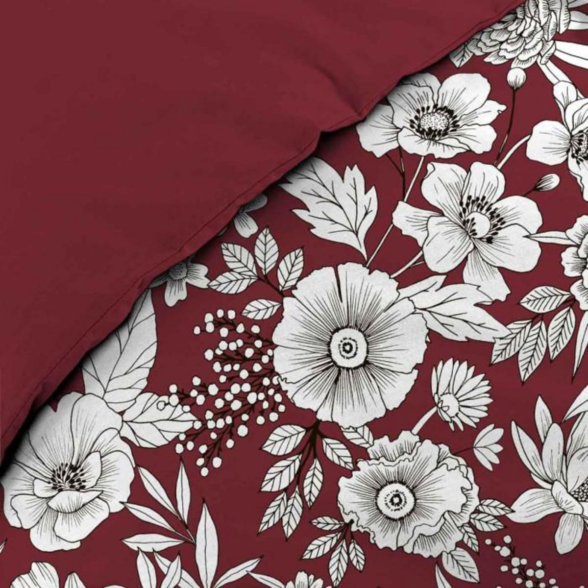 Paris Prix Parure de Lit 2 Pièces  Milady  140x200cm Bordeaux