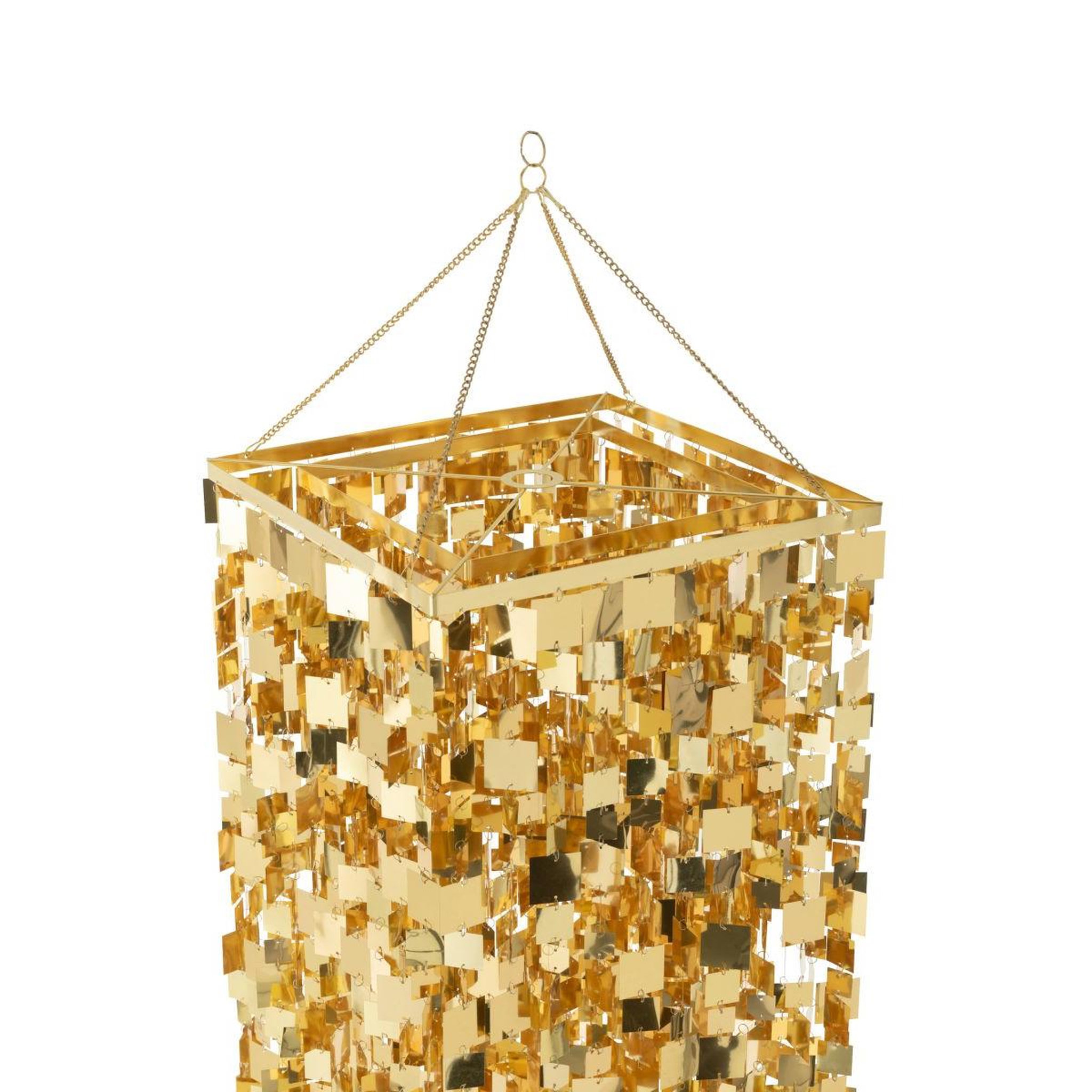 Voir la diapositive 2 : J-LINE Abat-jour suspension design  disco  180cm doré