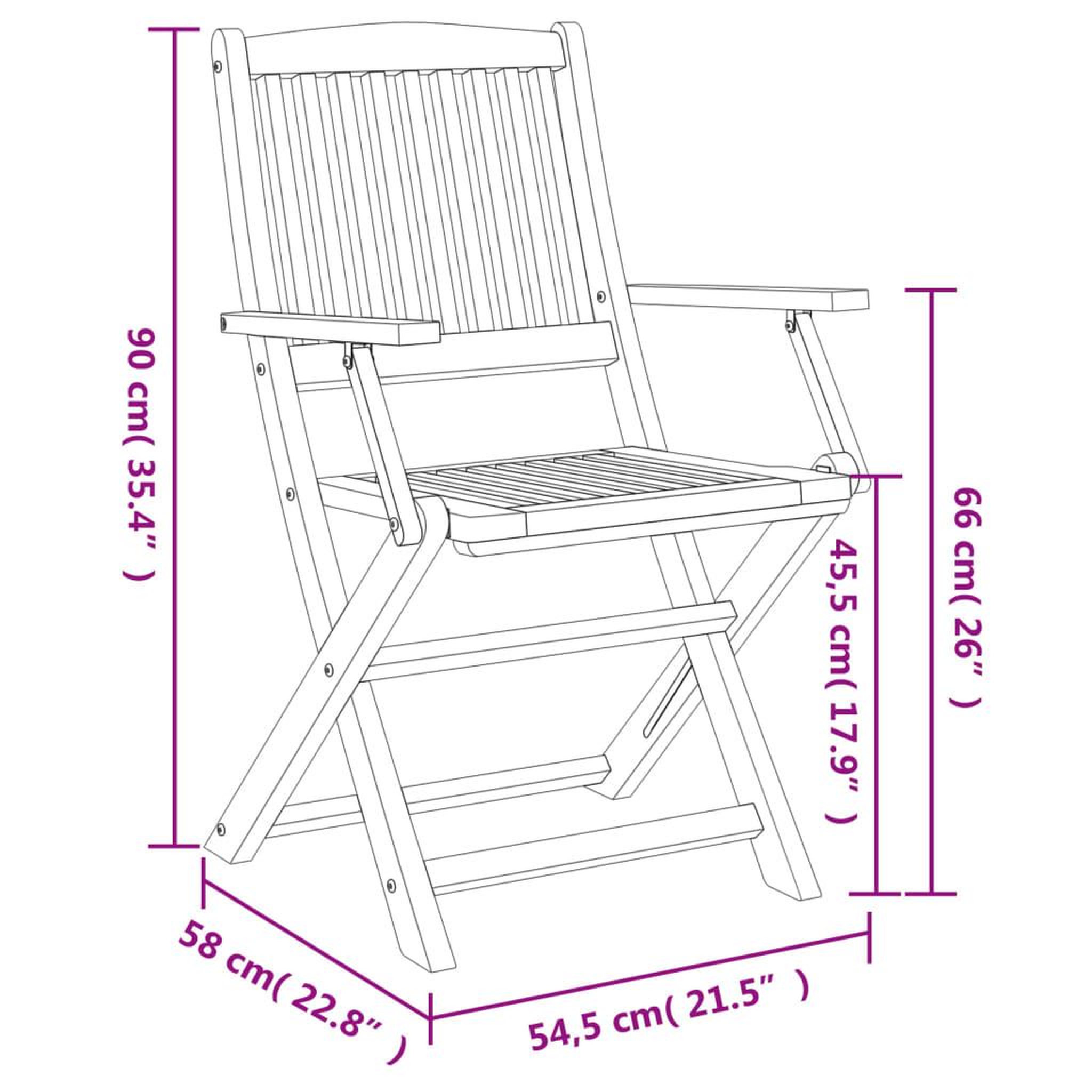 Voir la diapositive 6 : VIDAXL Chaises pliables de jardin lot de 2 bois massif d'acacia
