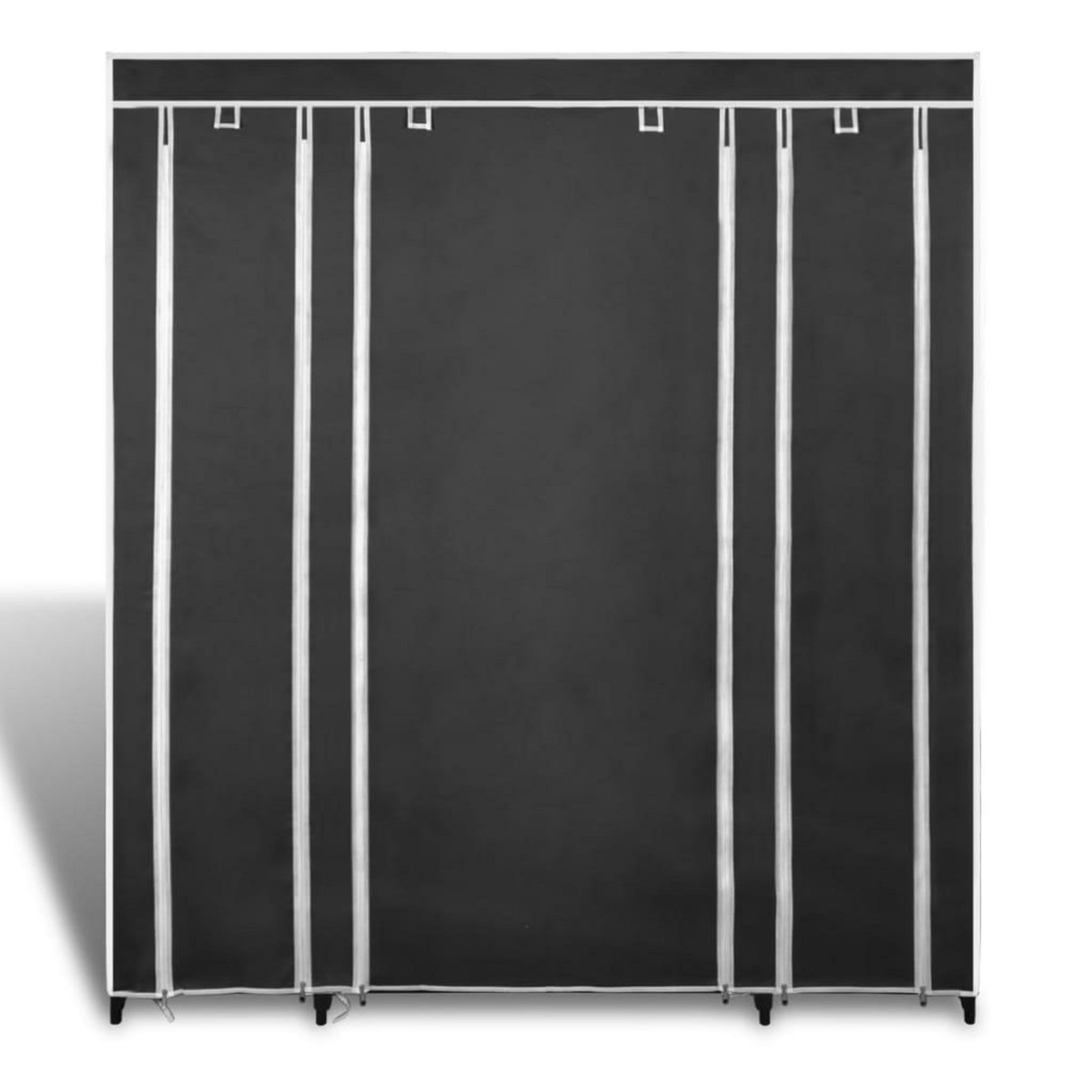 VIDAXL Armoire avec compartiments et tiges 45 x 150 x 176 cm Noir