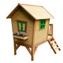 Voir la diapositive 4 : Axi House Maisonnette Robin marron-vert toboggan blanc