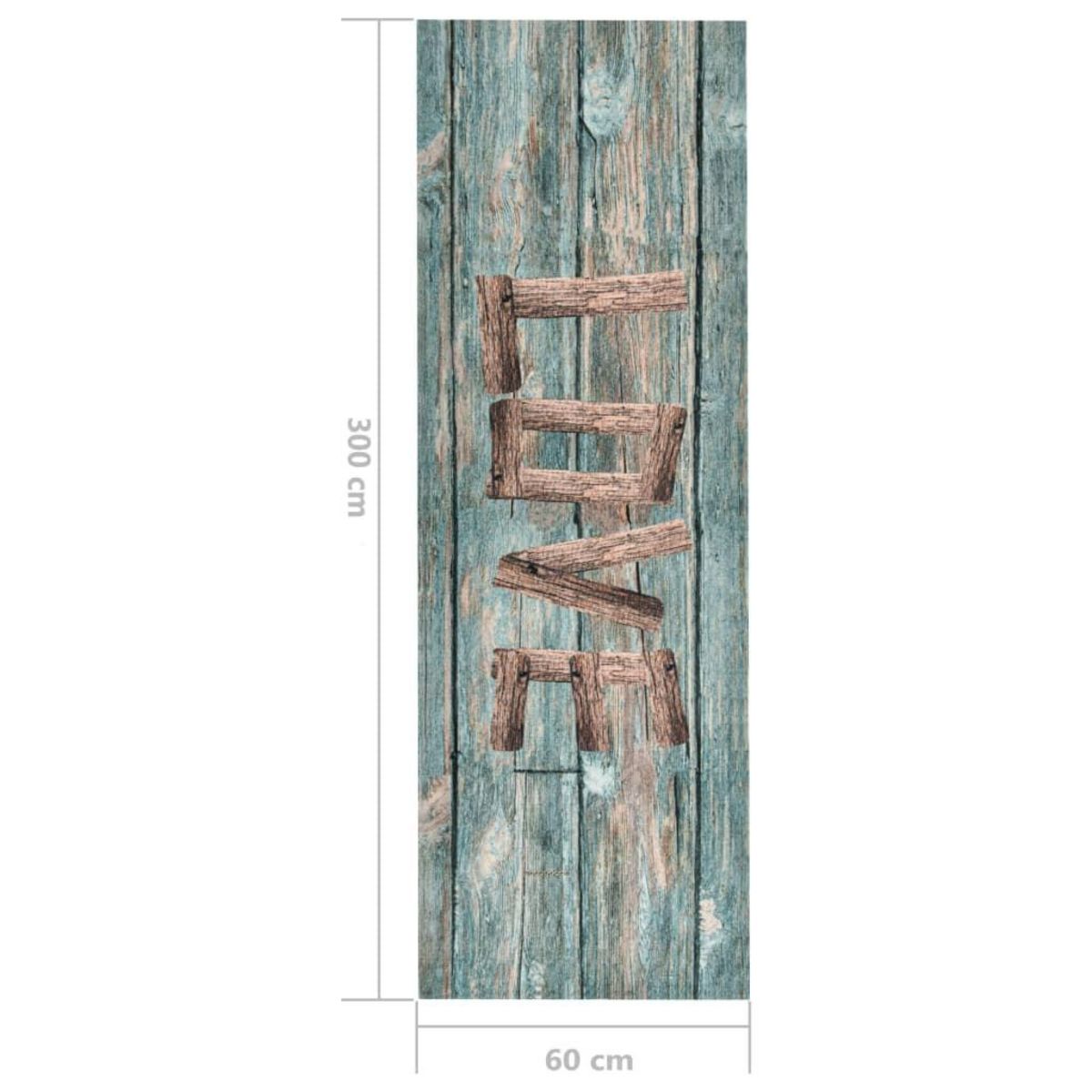 VIDAXL Tapis de cuisine lavable Love 60x300 cm