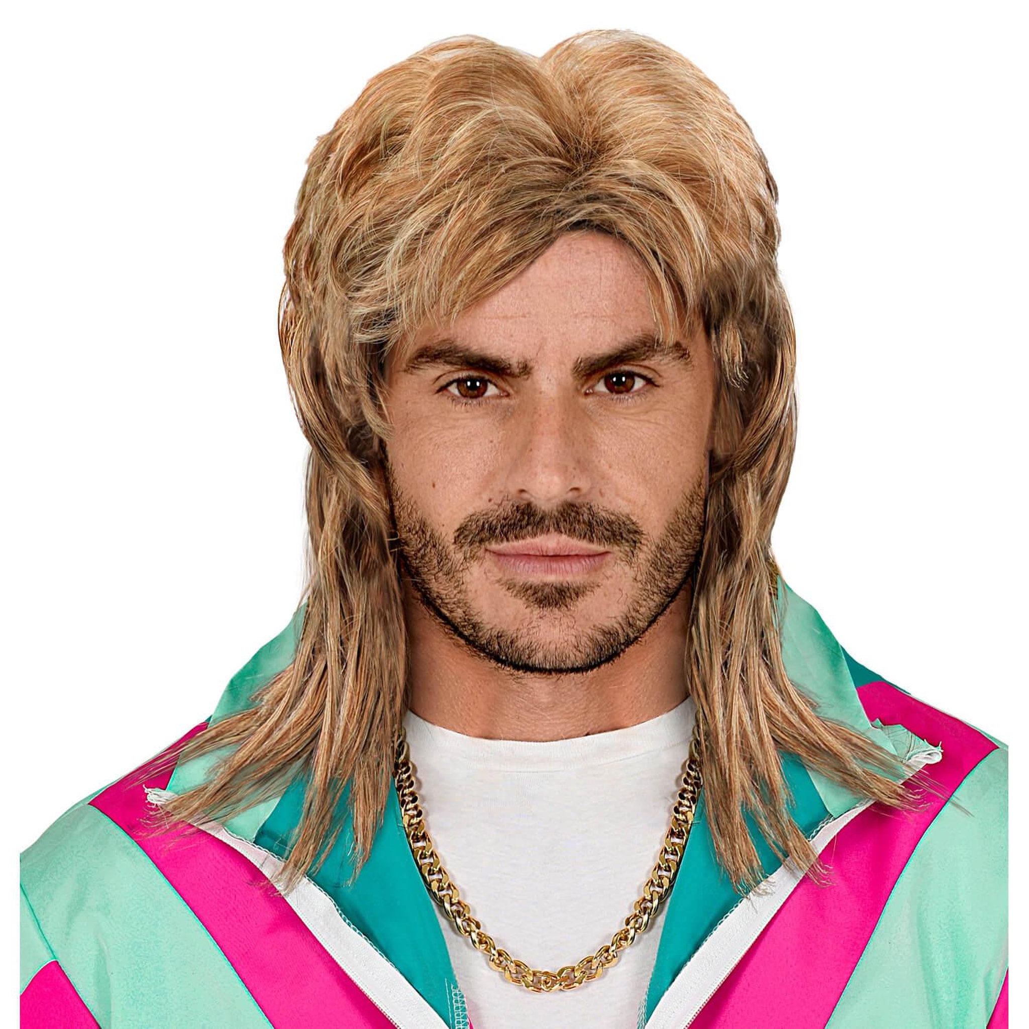 WIDMANN Perruque Mode Années 80 - Homme - Blonde