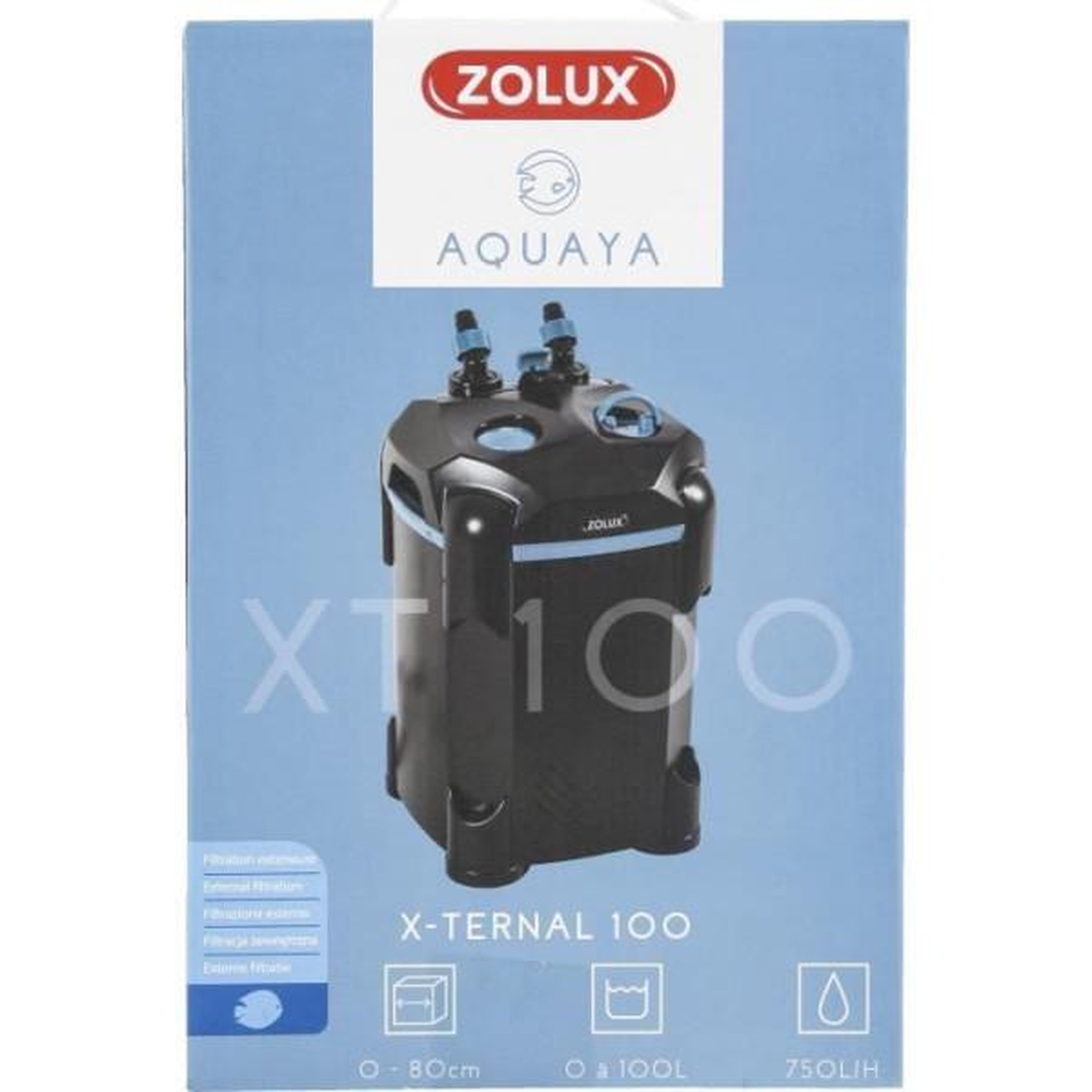 Voir la diapositive 3 : Zolux Filtre extérieur - Zolux - X-Ternal 100 - Puissance 9.3 W - Débit max 750 L/h - Pour aquariums jusqu'a 100 L