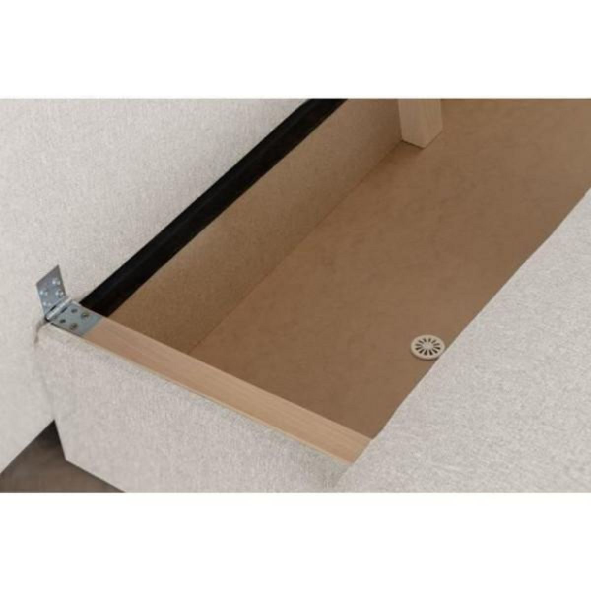 MARKET24 Banquette convertible - 3 places - NAOTO - Tissu beige - Coffre de rangement - 202 x 98 x 98 cm