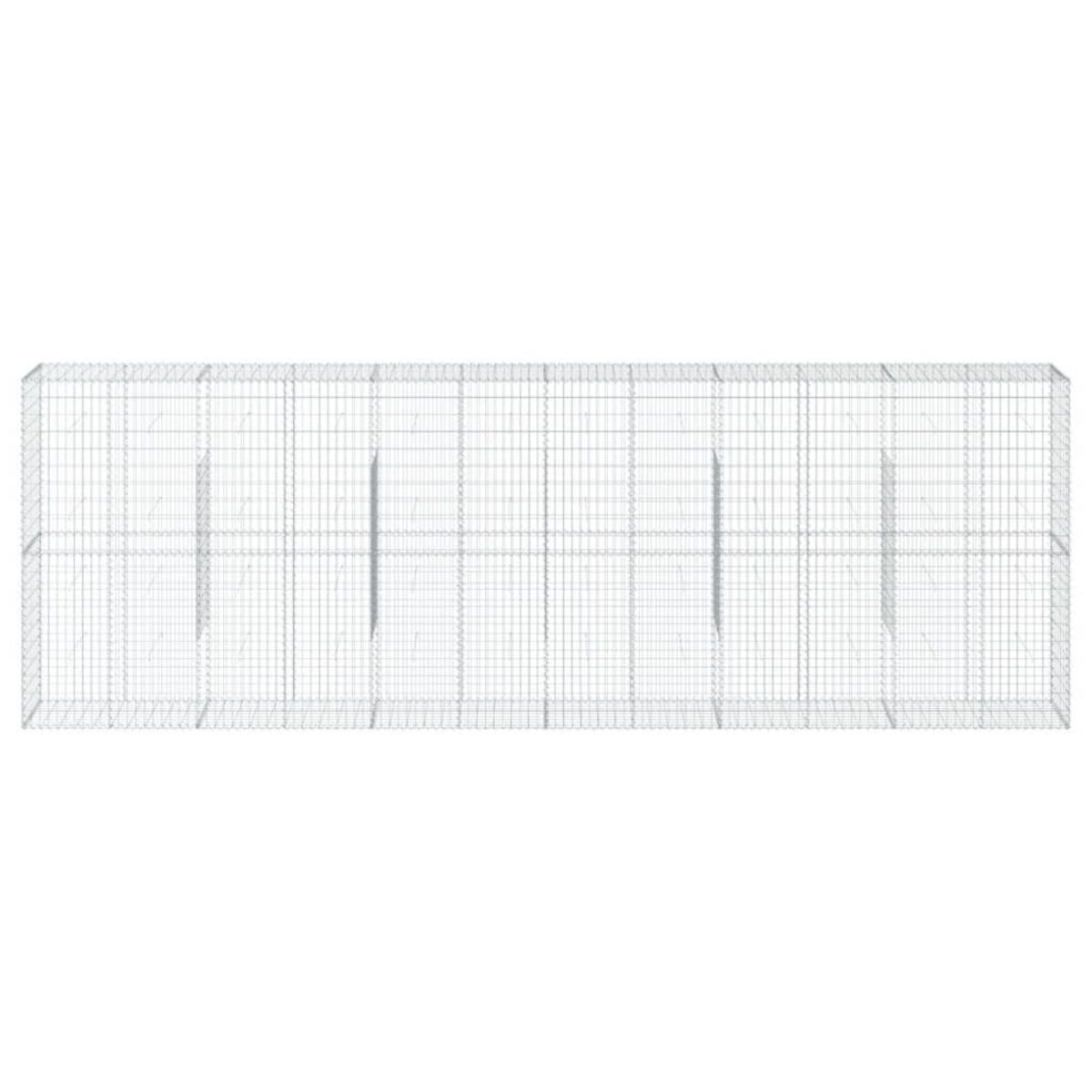 VIDAXL Panier gabion avec couvercle 600x50x200 cm fer galvanise