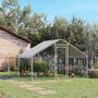 Voir la diapositive 2 : PAWHUT Enclos poulailler chenil 12 m² - parc grillagé dim 4L x 3l x 1,95H m - espace couvert - acier galvanisé