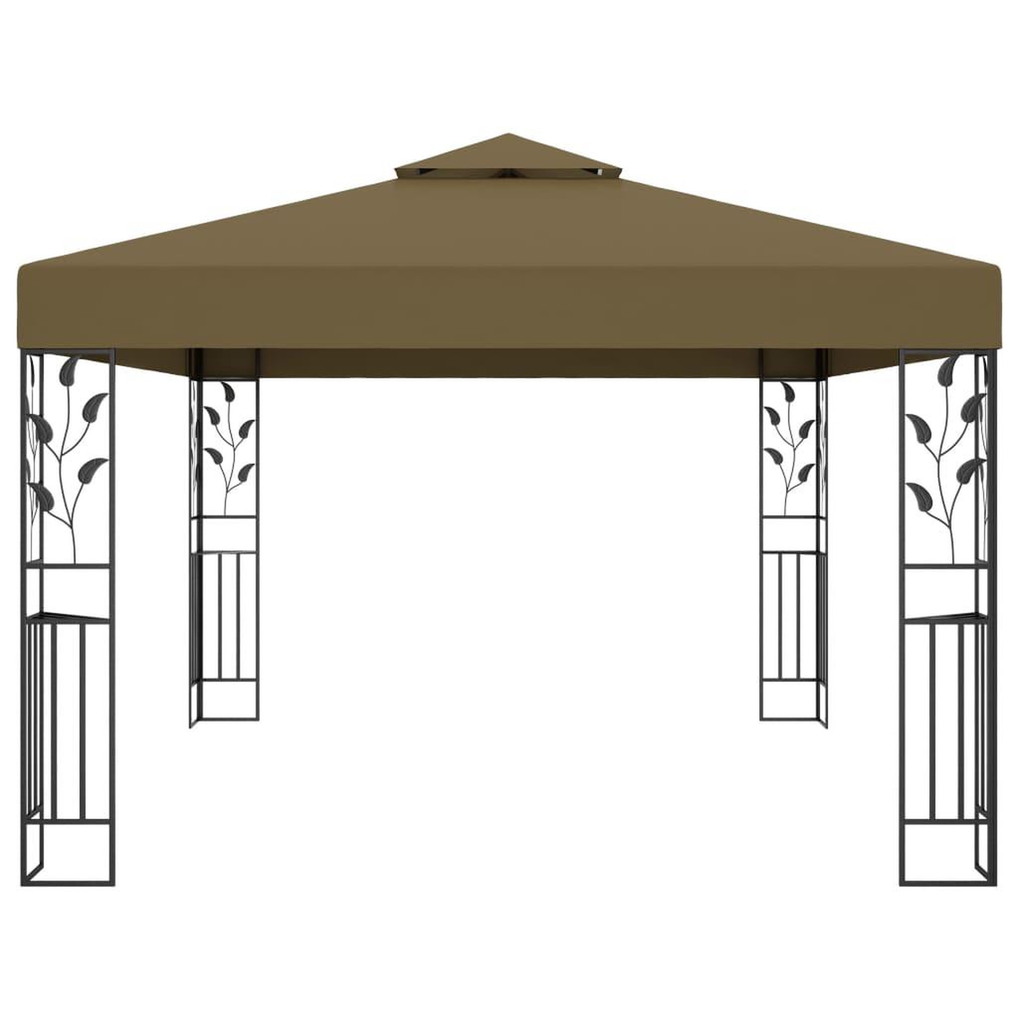 Voir la diapositive 5 : VIDAXL Tonnelle avec double toit et lumieres led 3x4 m taupe