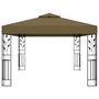 Voir la diapositive 5 : VIDAXL Tonnelle avec double toit et lumieres LED 3x4 m Taupe