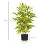 Voir la diapositive 3 : HOMCOM Bambou artificiel H. 60 cm feuilles denses réalistes pot inclus noir avec lichen vert