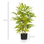 Voir la diapositive 3 : HOMCOM Bambou artificiel H. 60 cm feuilles denses réalistes pot inclus noir avec lichen vert