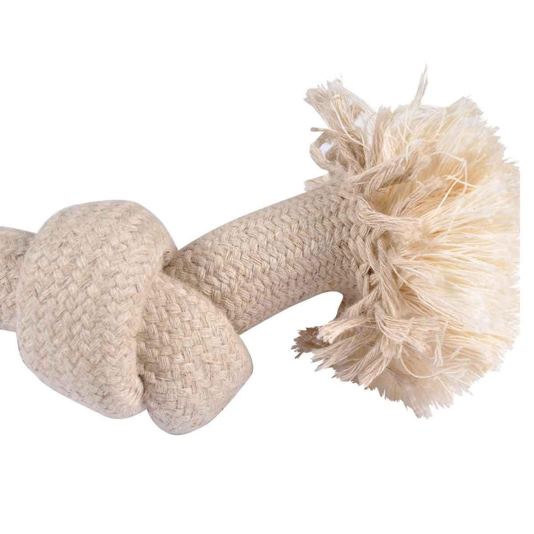 Voir la diapositive 3 : LOVE STORY Jouet pour Chien  Corde 3 Nœuds  48cm Naturel