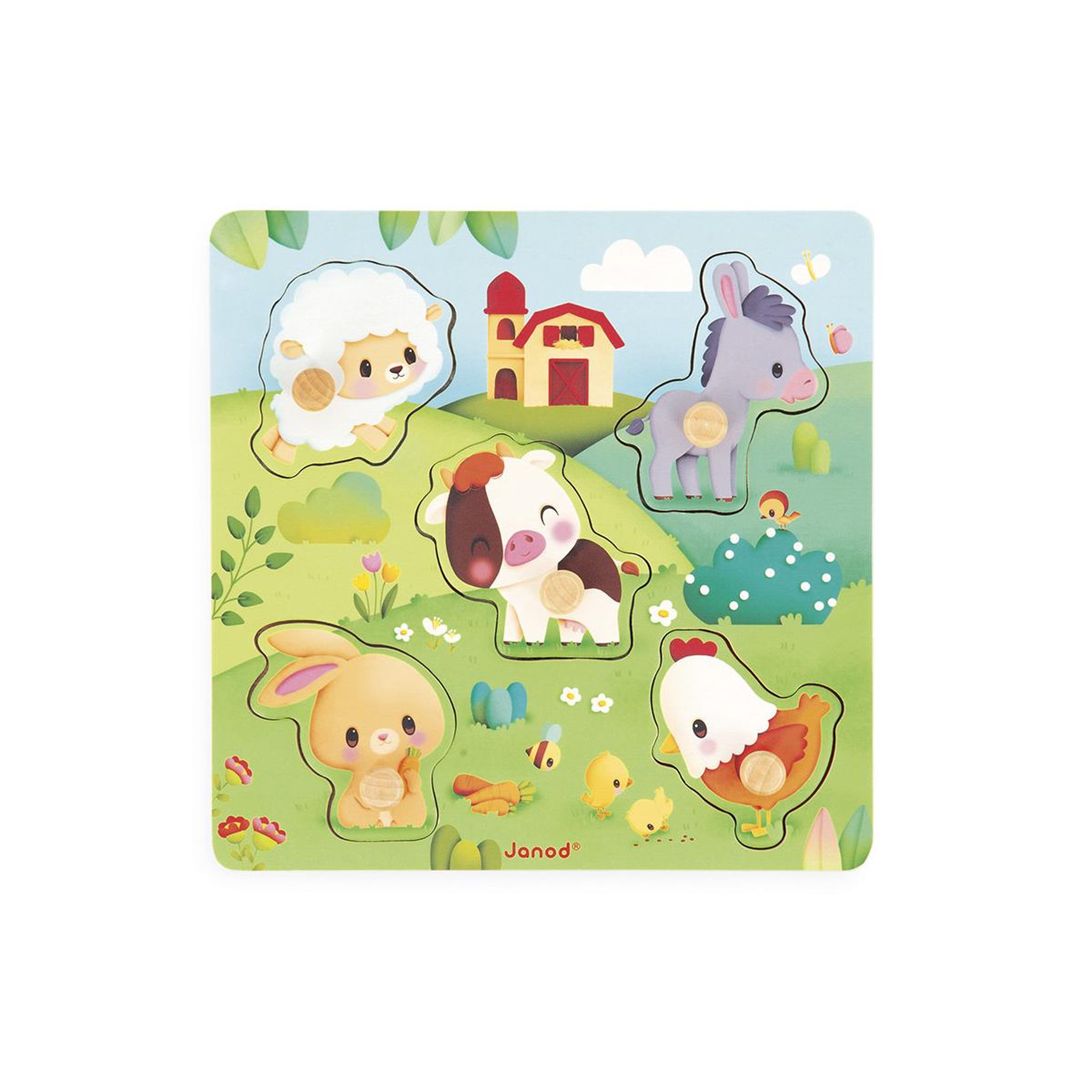 JANOD Puzzle tactile Ferme - 5 pcs