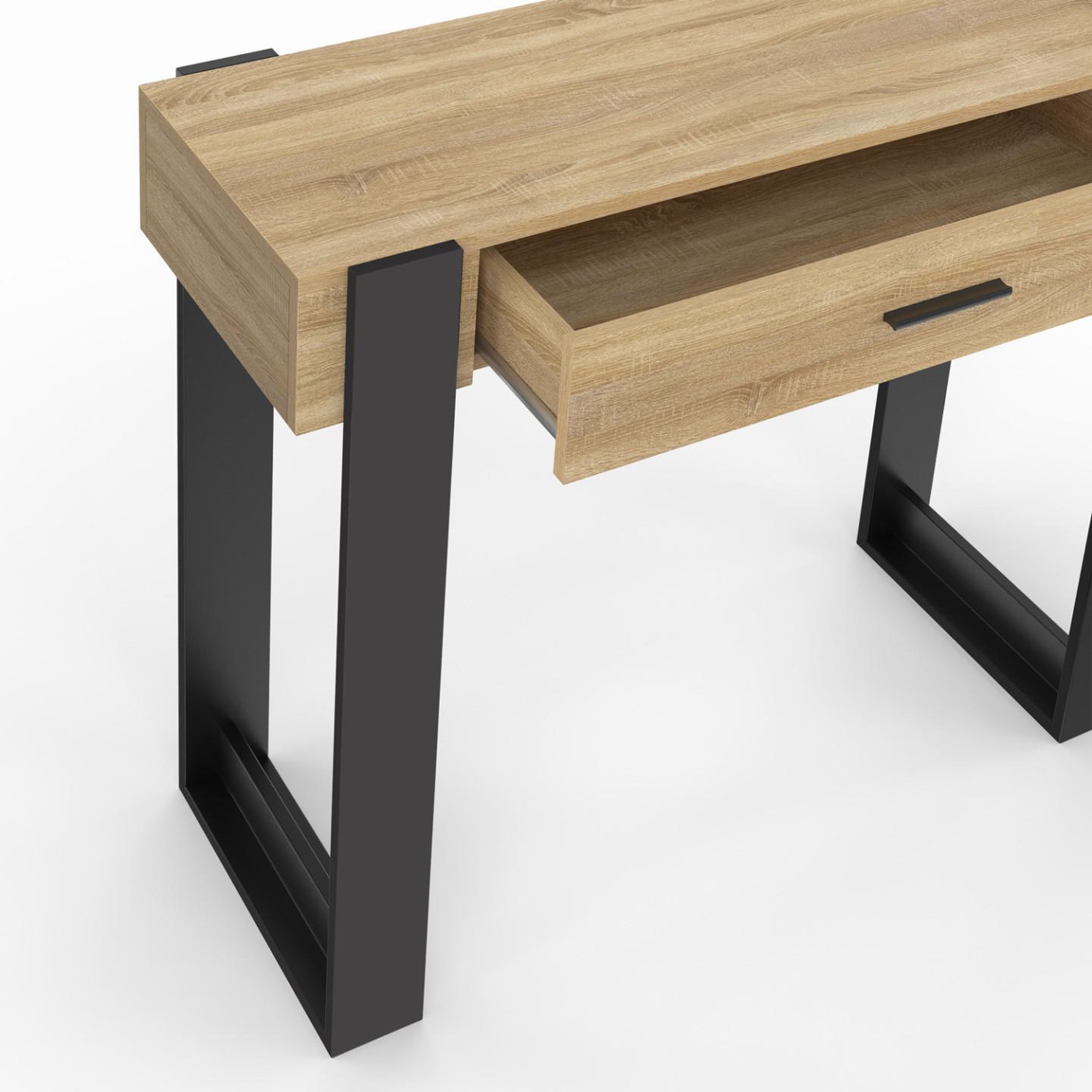 Voir la diapositive 6 : ID MARKET Console 1 tiroir phoenix bois et noir