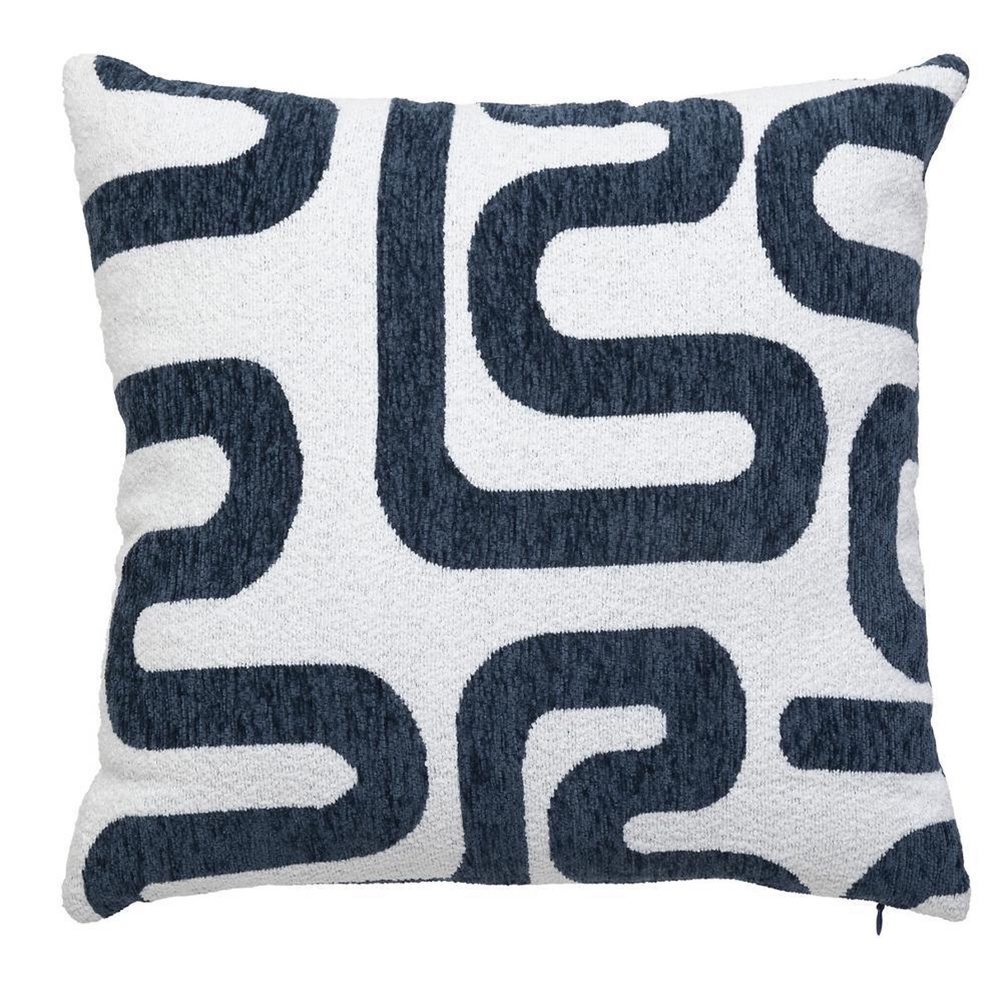 ATMOSPHERA Coussin /Bleu jacquard Atmosphera Safina 40x40cm. Coloris disponibles : Bleu