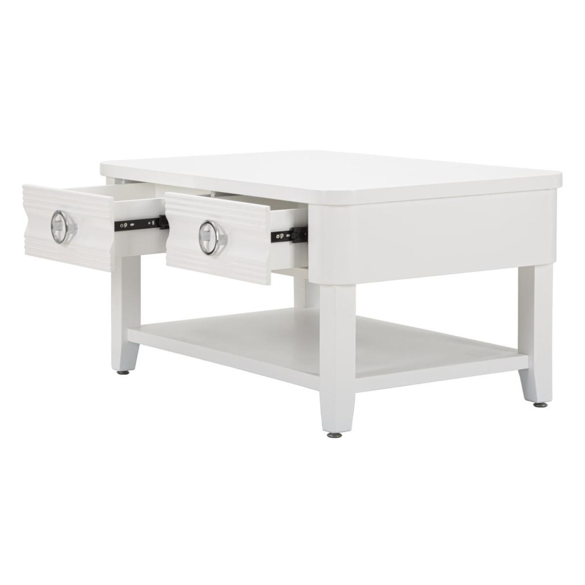 Voir la diapositive 3 : Paris Prix Table basse en bois  shine  90cm blanc