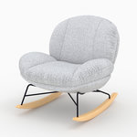 MAISON PAVANE Rocking chair en tissu bouclette gris chiné-Lenny