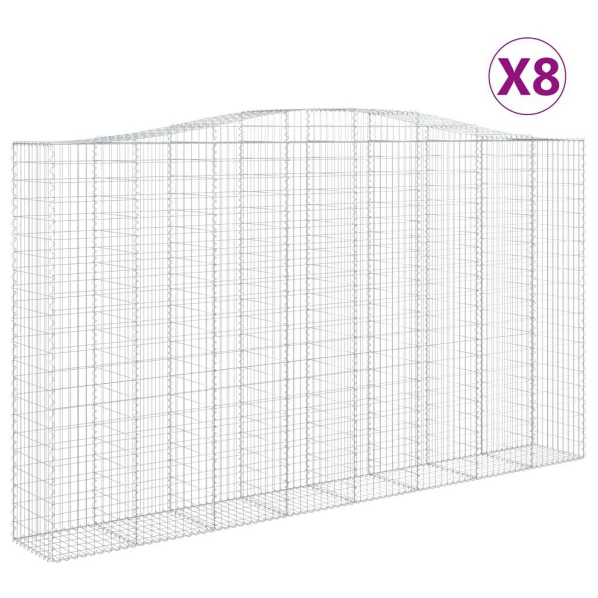 VIDAXL Paniers a gabions arques 8 pcs 400x50x220/240 cm Fer galvanise