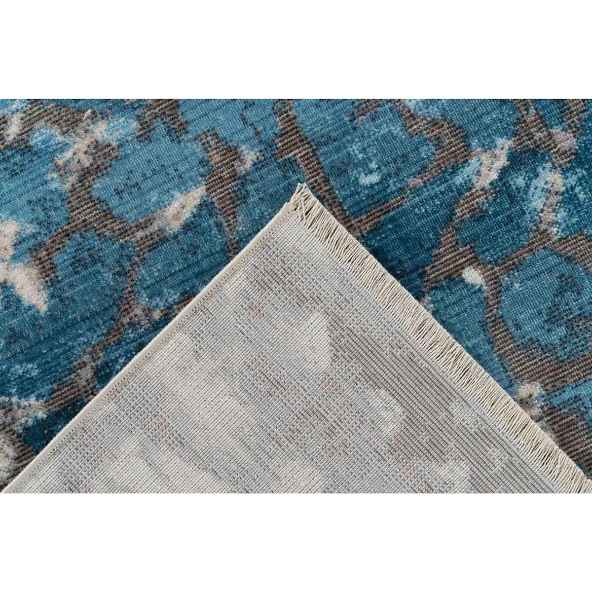Paris Prix Tapis Tissé Imprimé à Poils Courts  Dilan  Bleu