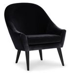 Paris Prix Fauteuil Scandinave en Velours  Ulla  88cm Noir