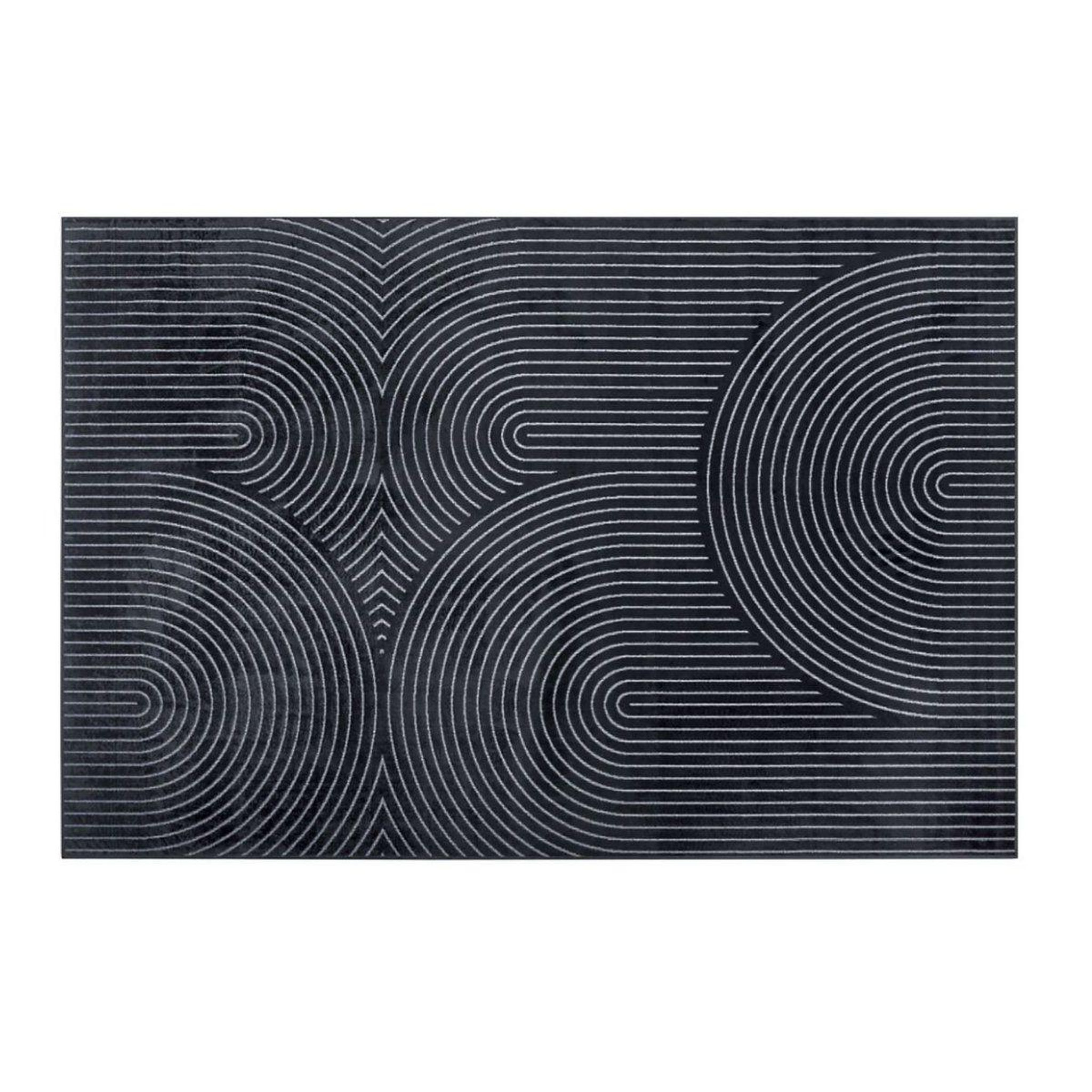 Douceur d'Intérieur Tapis déco imprimé  géode  140x200cm anthracite
