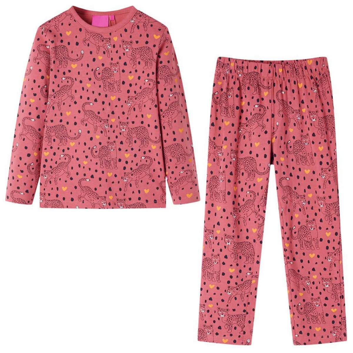 VIDAXL Pyjamas enfants a manches longues rose ancien 140