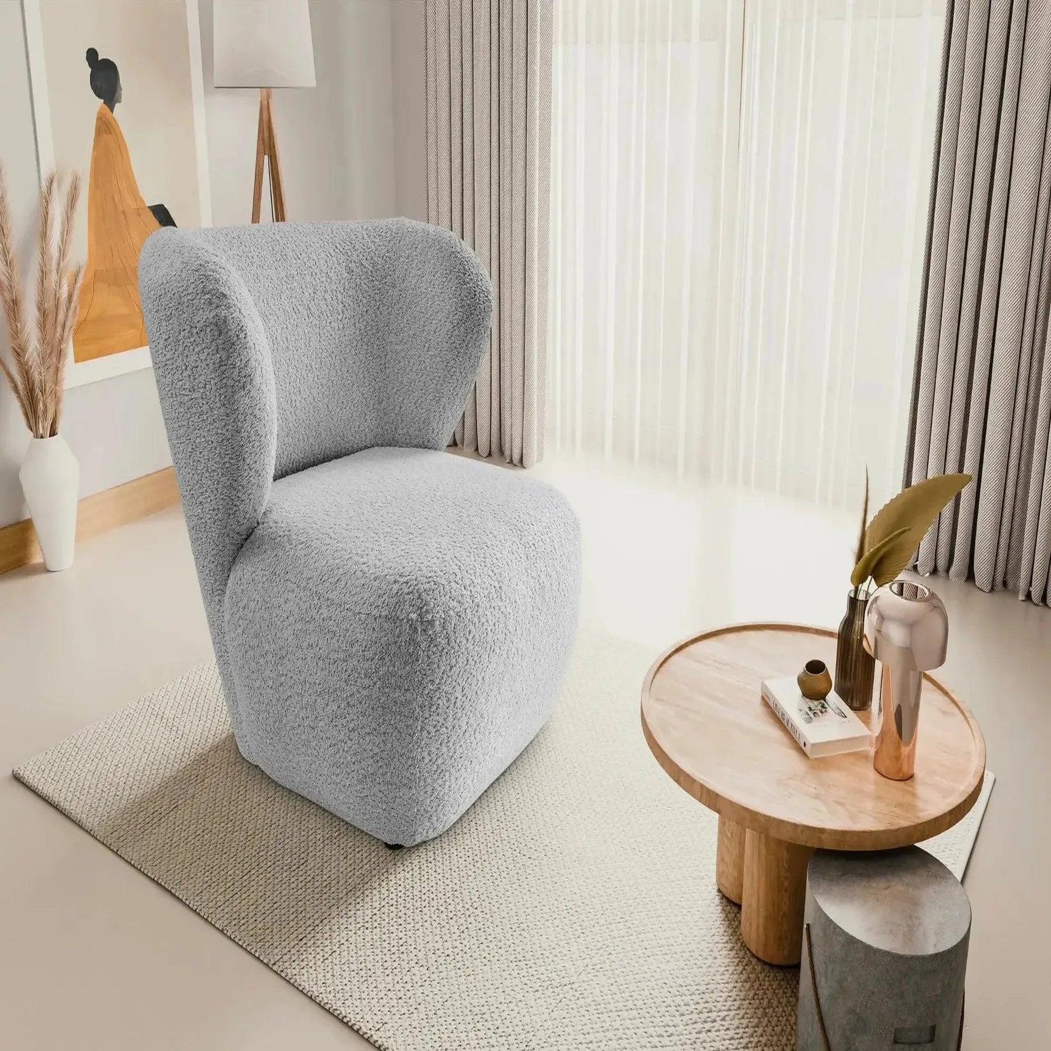 Voir la diapositive 2 : CASANOVA PARIS Capri - fauteuil tissu bouclette