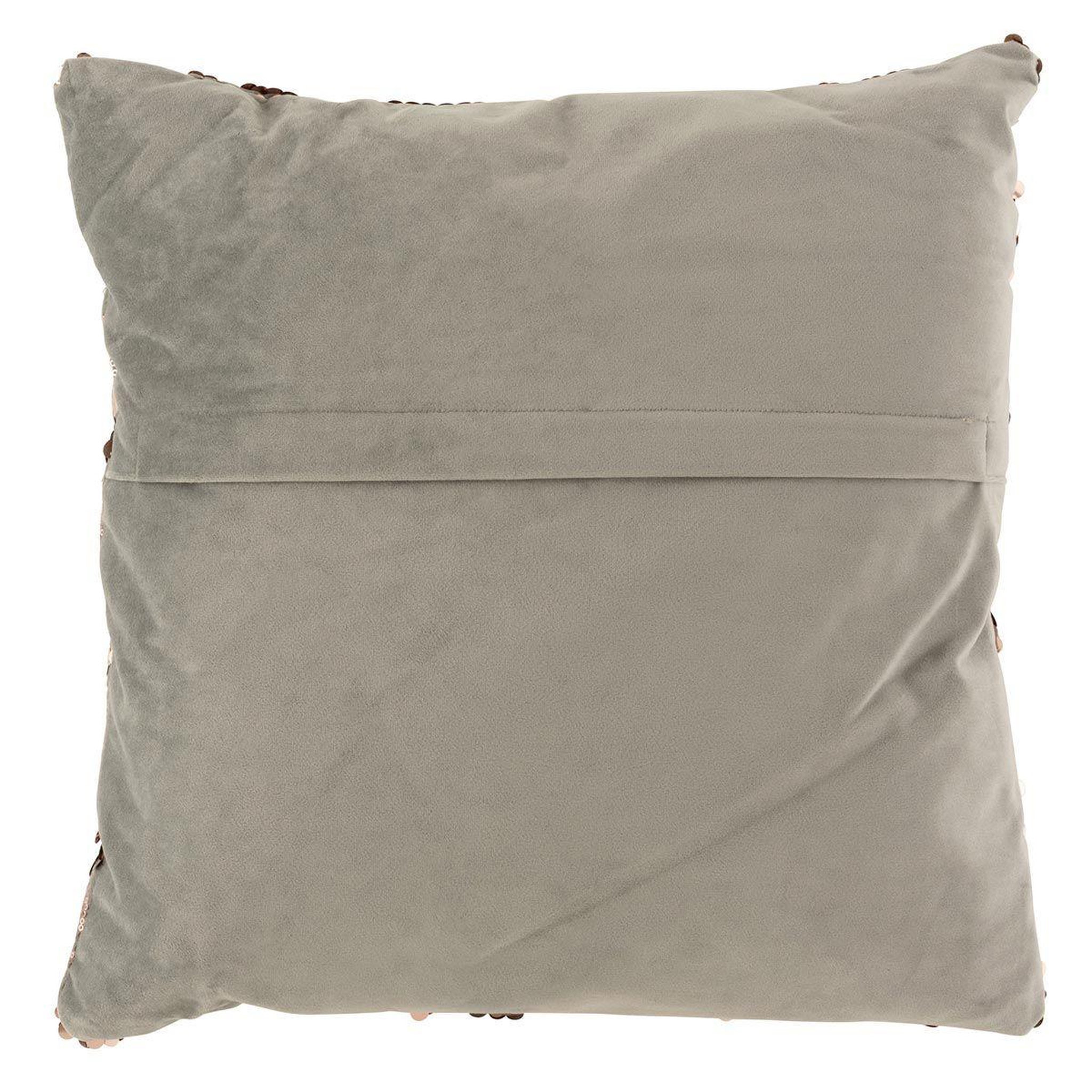 Voir la diapositive 2 : J-LINE Coussin déco  sequins  45x45cm gris & rose