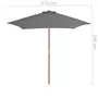 VIDAXL Parasol d'exterieur avec mat en bois 270 cm Anthracite
