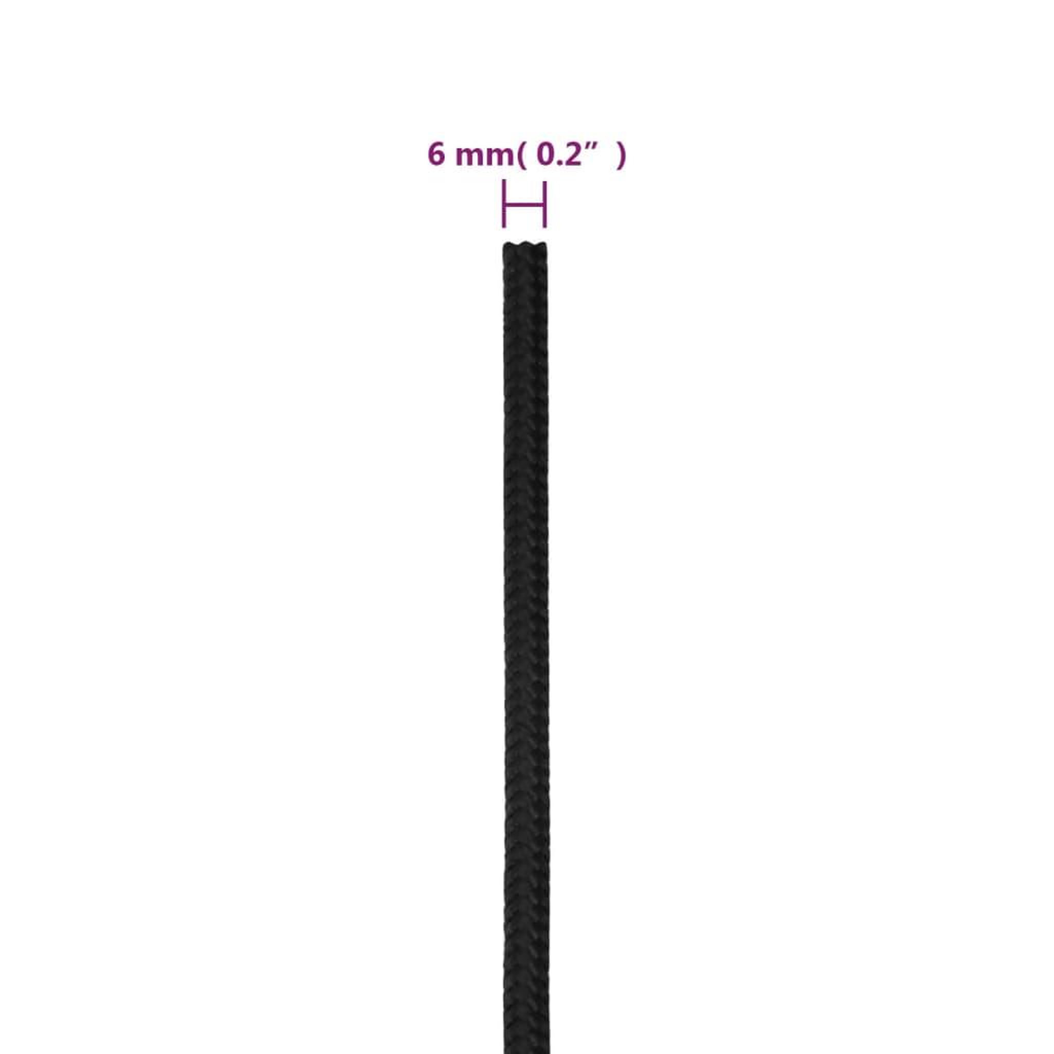 Voir la diapositive 6 : VIDAXL Corde de bateau Noir complet 6 mm 100 m Polypropylene
