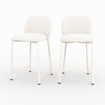 Rendez vous déco Lot de 2 chaises pour ilot central 65,5 cm, tissu texturé écru chiné-Bento