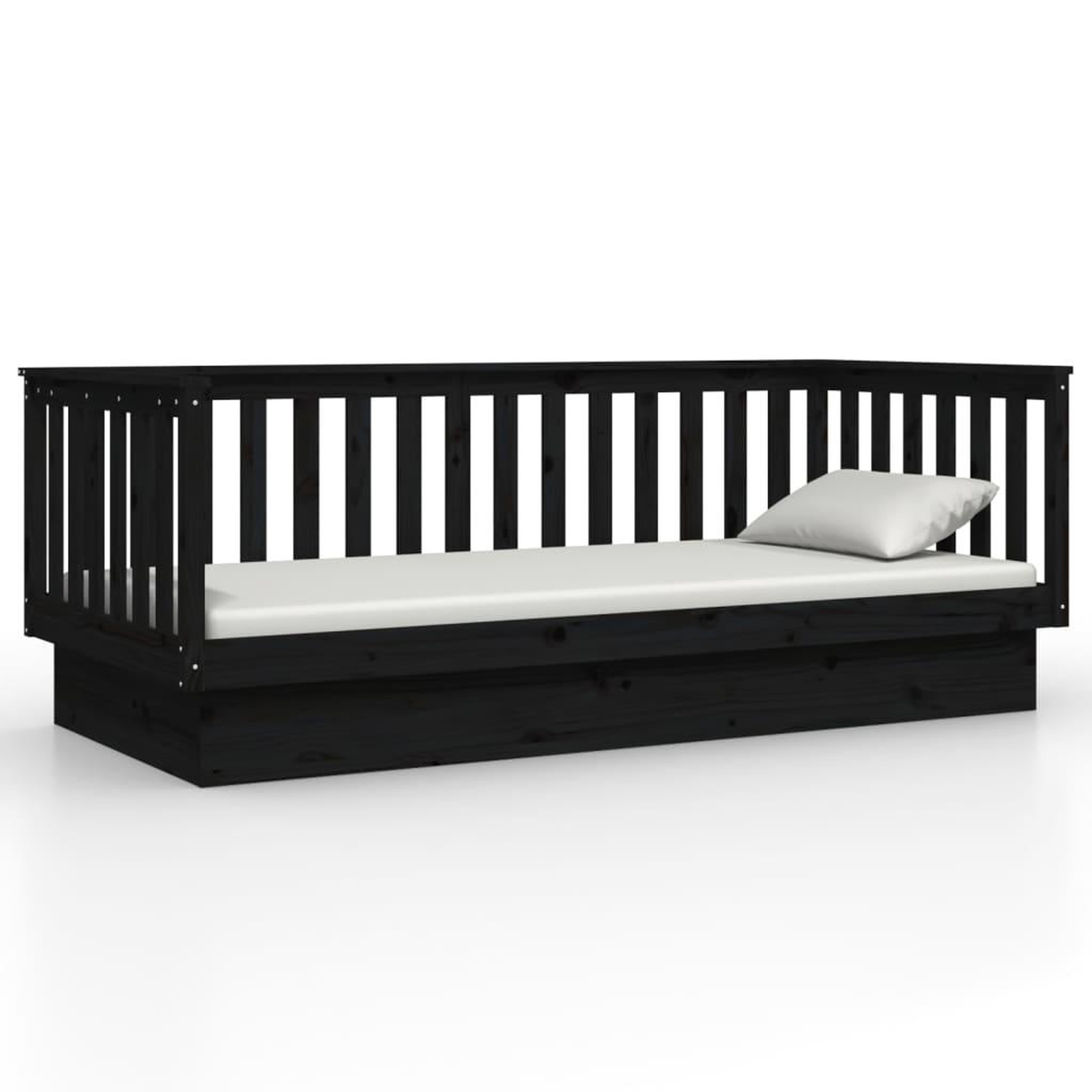 Voir la diapositive 5 : VIDAXL Lit de jour sans matelas noir 80x200 cm bois de pin massif