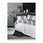 GENERIQUE Parure de lit - 129CTN64488 - 1 housse de couette 220 x 240 cm + 2 taies d'oreiller 60 x 60 cm - 100% coton ranforcé - Anthraci