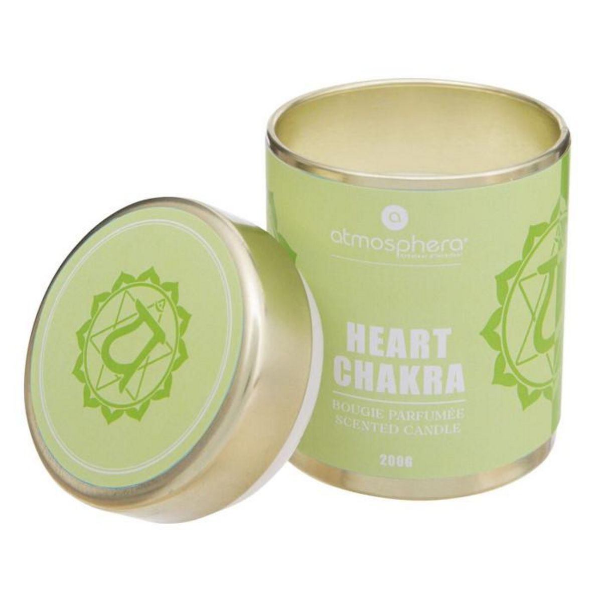 ATMOSPHERA Bougie Parfumée  Chakra  200g Vert Cœur