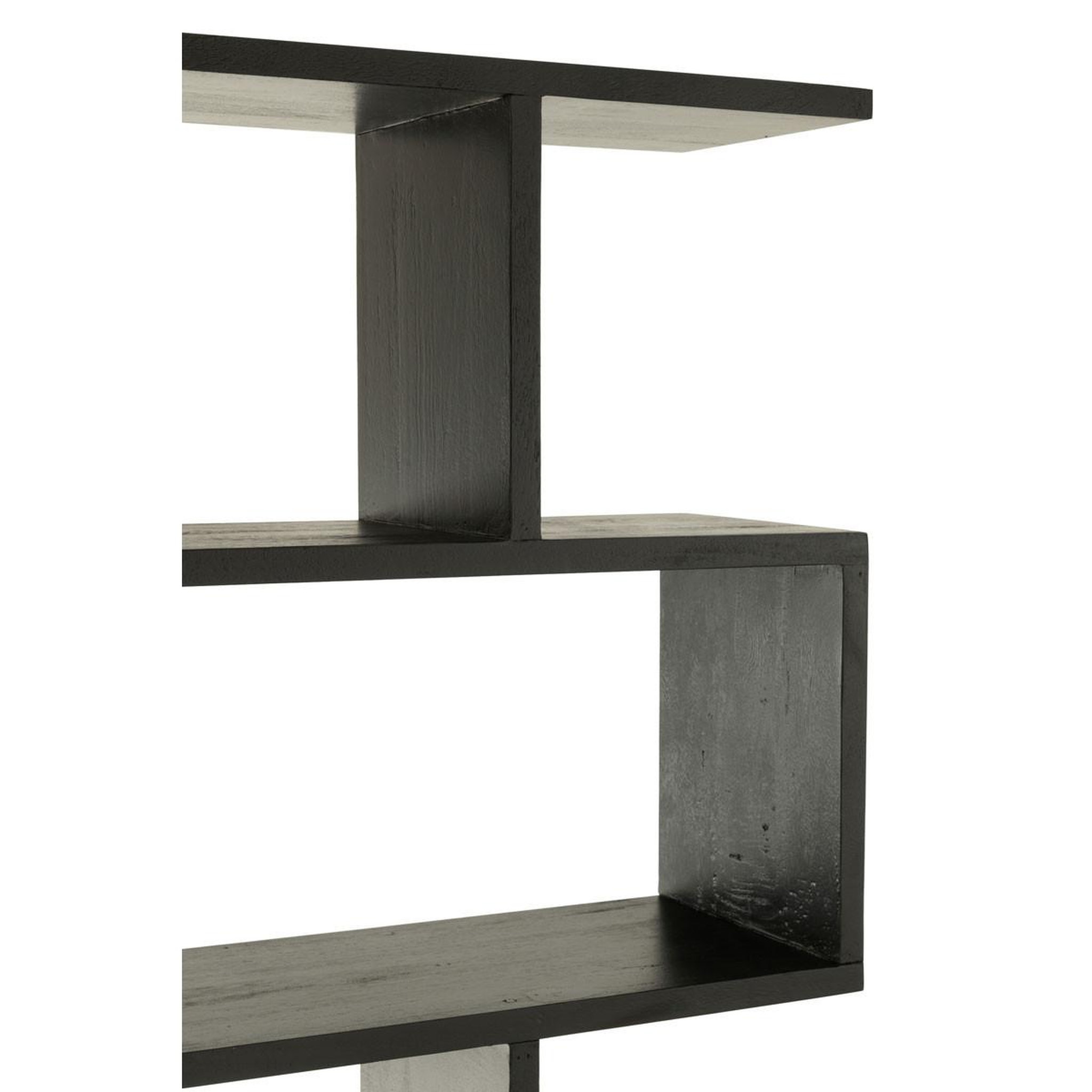 Voir la diapositive 5 : J-LINE Bibliothèque en Bois  Lattes Verticales  180cm Noir